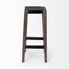 Nell 30' Seat Height Black Metal Seat & Foot Rest With Brown Wood Legs Stool, Counter & Bar Stool by Mercana, 18" length x 15" width x 30" height thumbnail 5