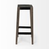 Nell Backless 30in Seat Bar Stool | Black Metal with Light Brown Wood, Counter & Bar Stool by Mercana, 18" length x 15" width x 30" height thumbnail 5