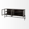 Arelius 70L x 18.75W x 32H Black-Brown Wood, Black Metal Base with 4 Glass Cabinet Doors Sideboard, Sideboards & Buffet by Mercana, 70" length x 18.75" width x 32" height thumbnail 5