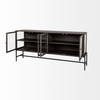 Arelius 70L x 18.75W x 32H Black-Brown Wood, Black Metal Base with 4 Glass Cabinet Doors Sideboard, Sideboards & Buffet by Mercana, 70" length x 18.75" width x 32" height thumbnail 6
