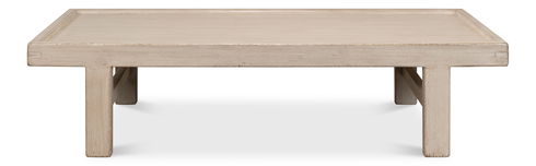 Large Wood Panel Coffee Tbl, French Grey