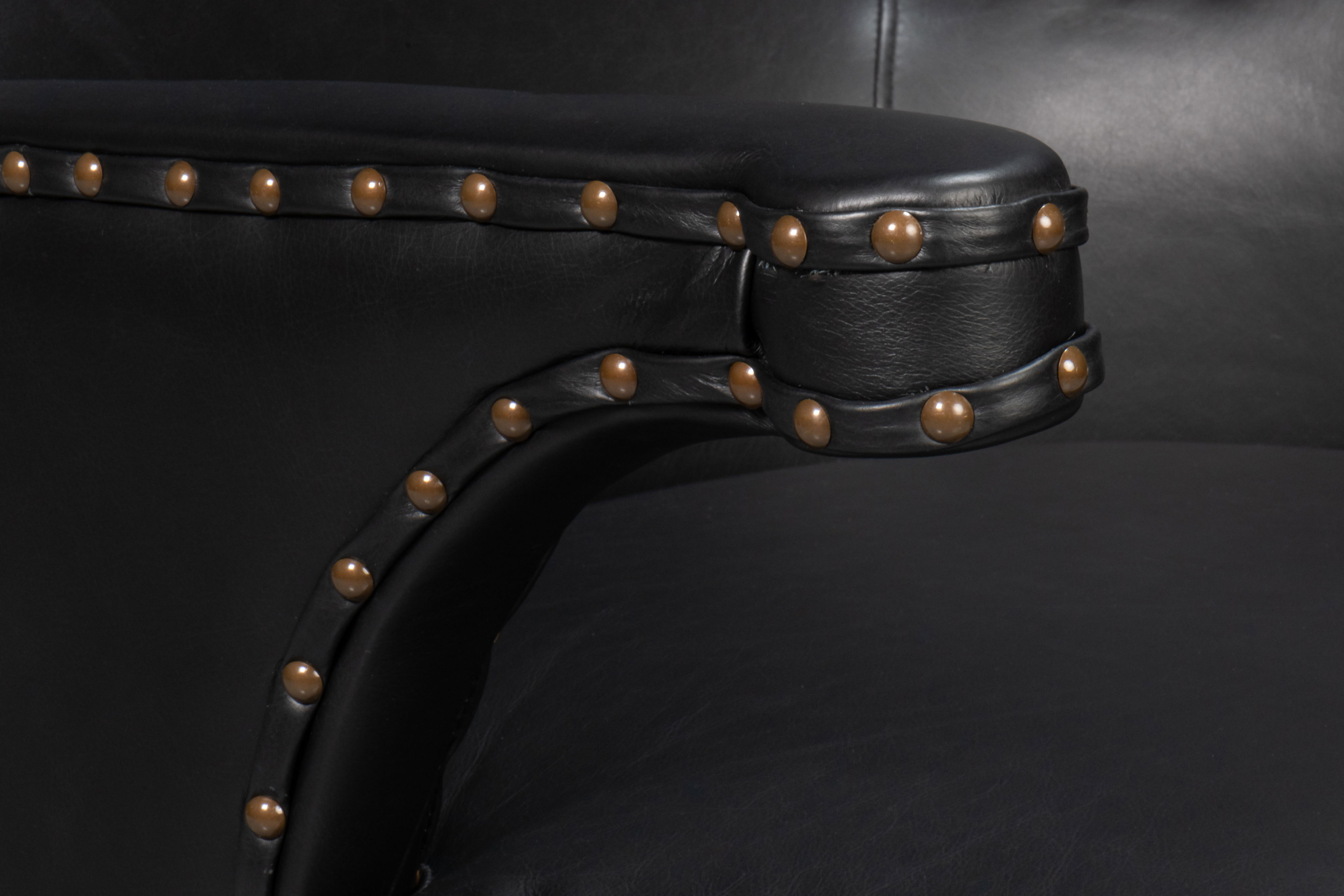 Drake Distilled Leather Chair, Black large image 