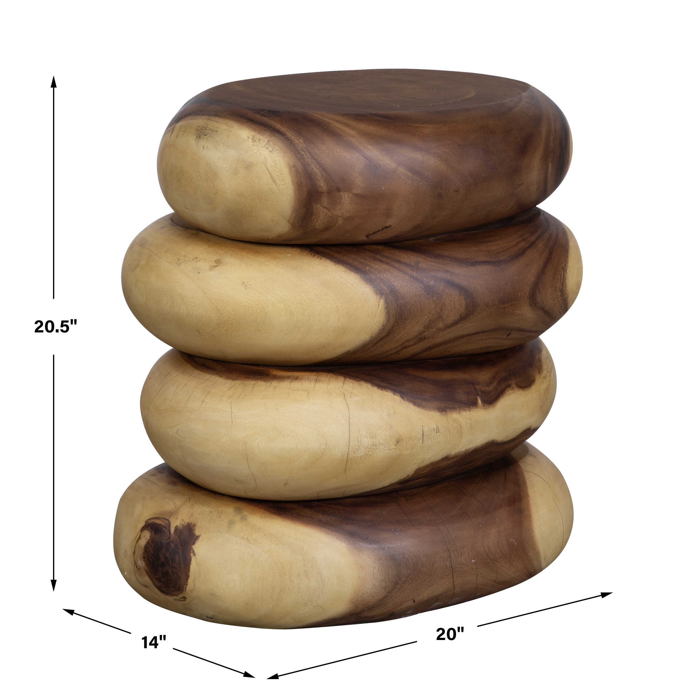 Carrillo Modern End Table, Furniture by Uttermost, 20" width x 20.5" height x 14" depth View 3