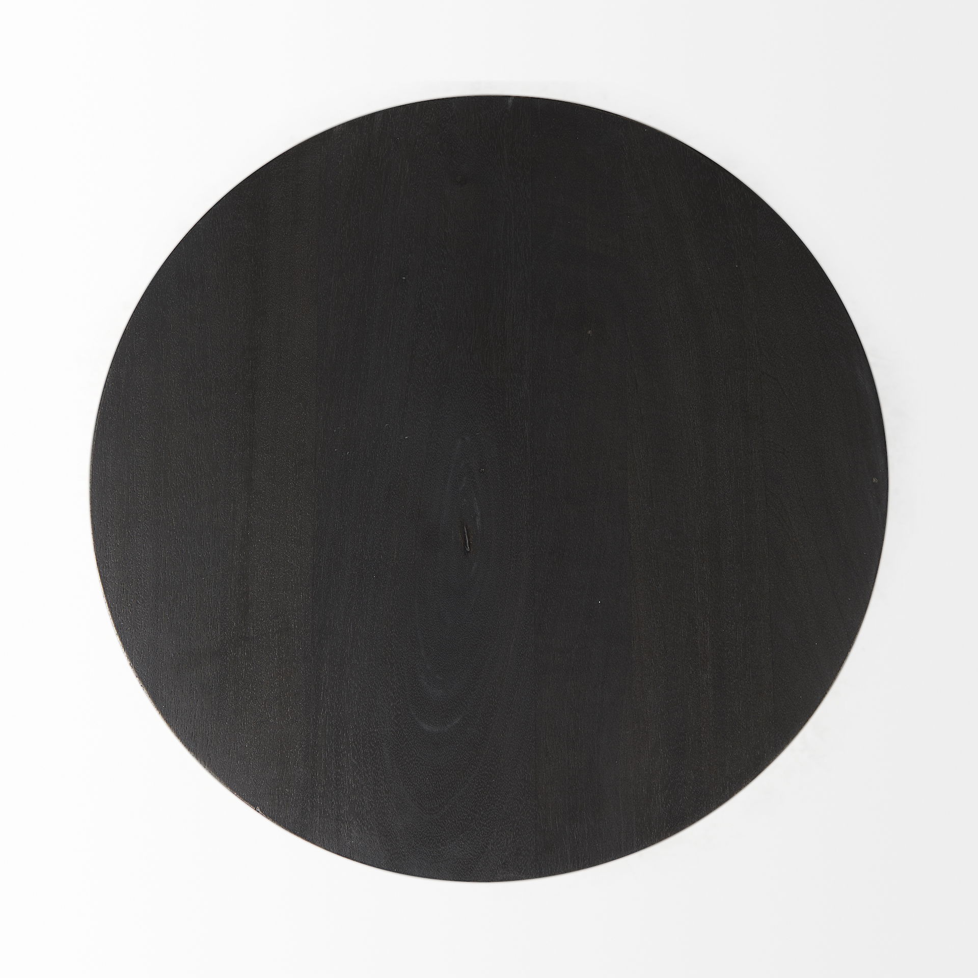 Maxwell 20' Round Dark Brown Wood with Black Metal Pedestal Side Table large image 