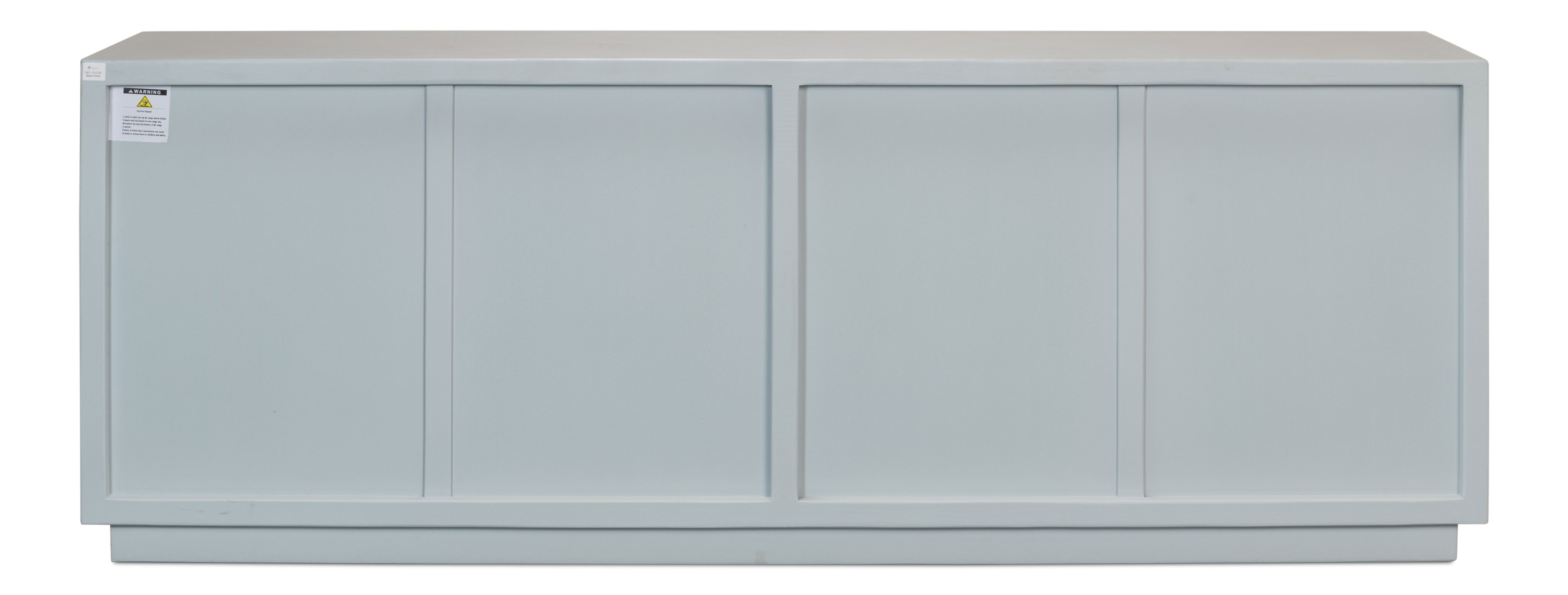 Maldives 4 Door Sideboard, Eros Blue, Cabinets & Sideboard by Sarreid, 94" length x 20" width x 34" height View 2