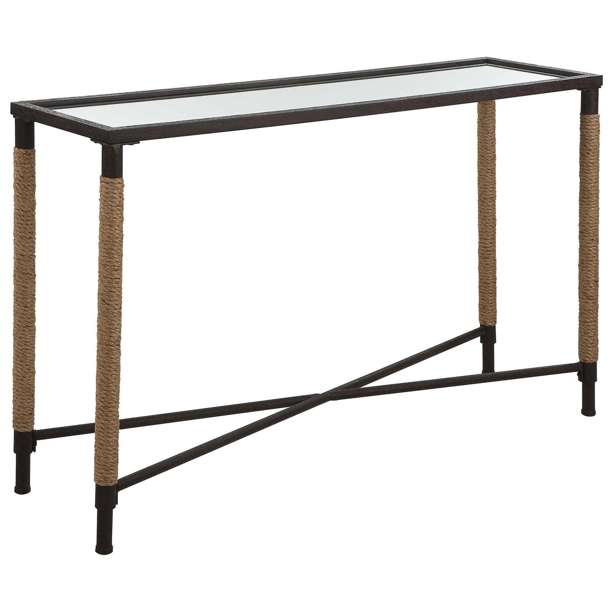 Braddock Coastal Console Table, by Uttermost, 52" width x 31.75" height x 14" depth View 5