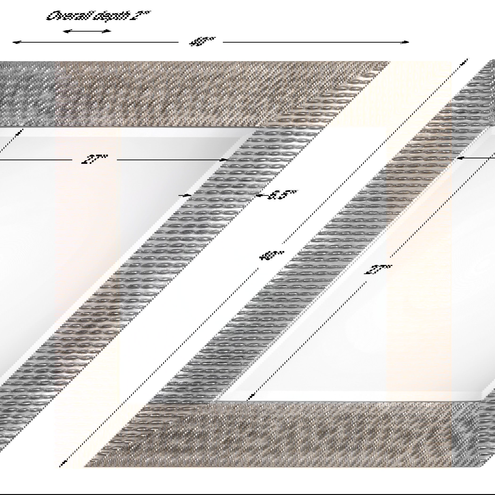 Cressida Distressed Silver Square Mirror, by Uttermost, 40" width x 40" height x 2" depth View 3