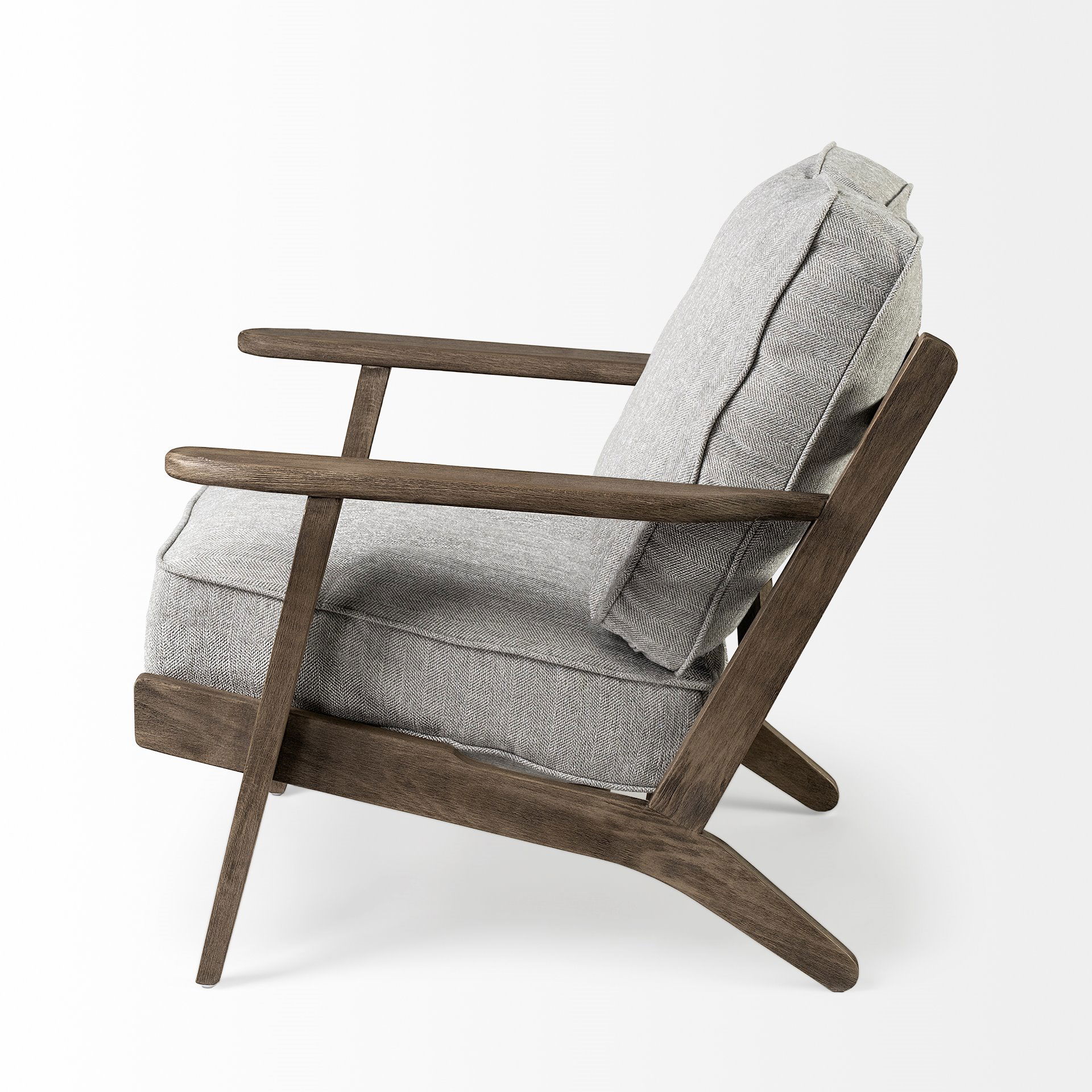 Olympus VI Frost Grey Fabric Wrapped Wooden Frame Accent Chair large image 