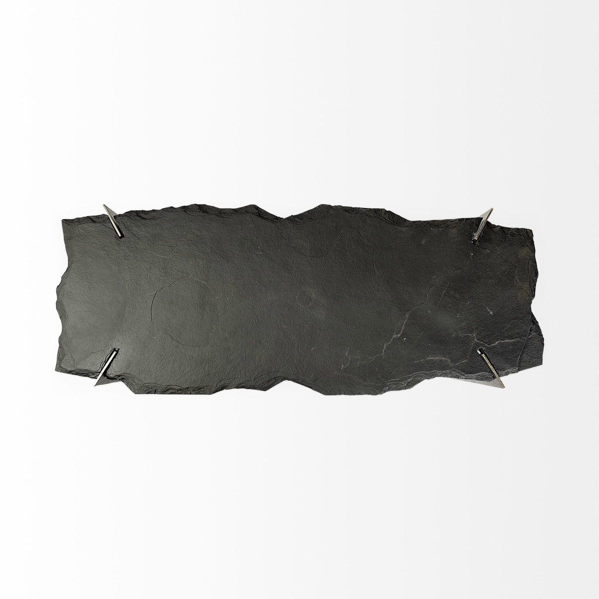 Shale III 50L x 20W Black Live-Edge Slate and Iron Console Table, by Mercana, 50" length x 19.5" width x 30.5" height View 6