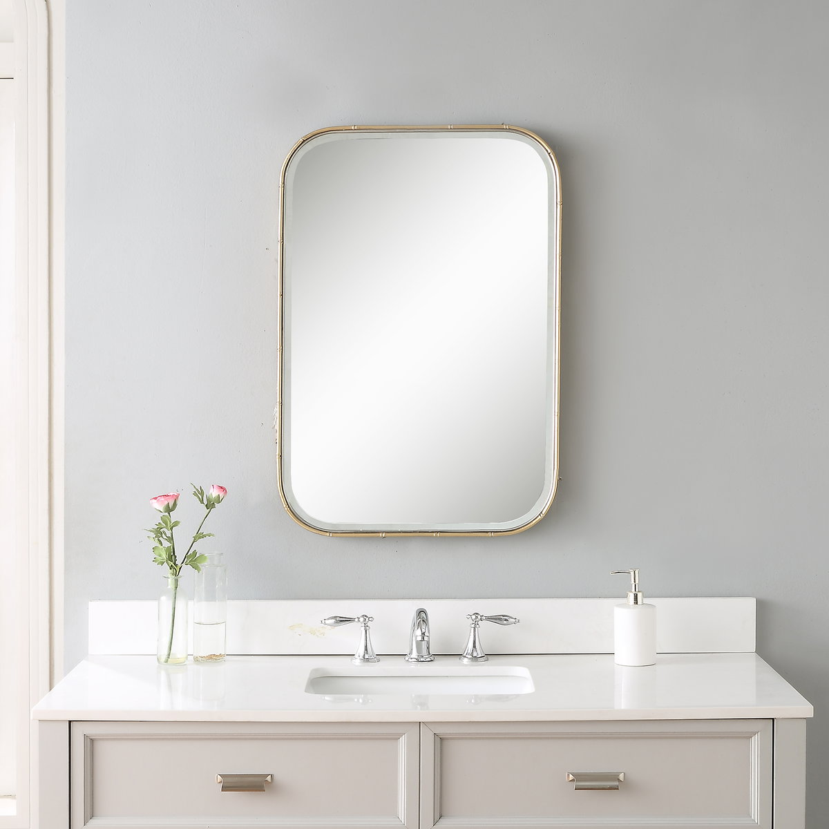 Malay Vanity Mirror, by Uttermost, 1'8.12" width x 2'6" height x 1.5" depth View 2