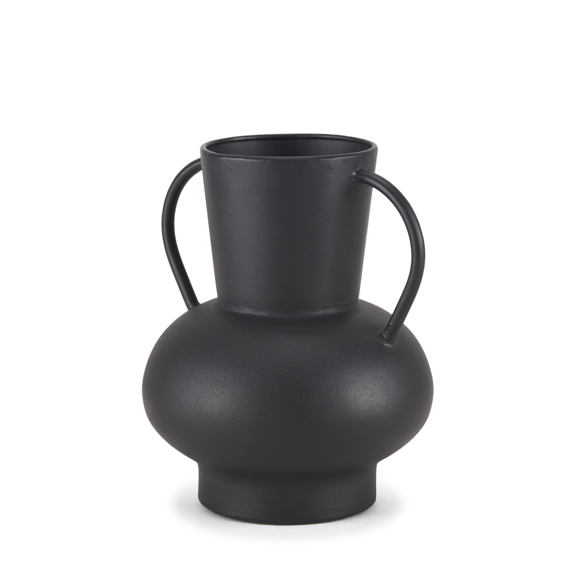 Tasya Small Matte Black Metal Vase large image 