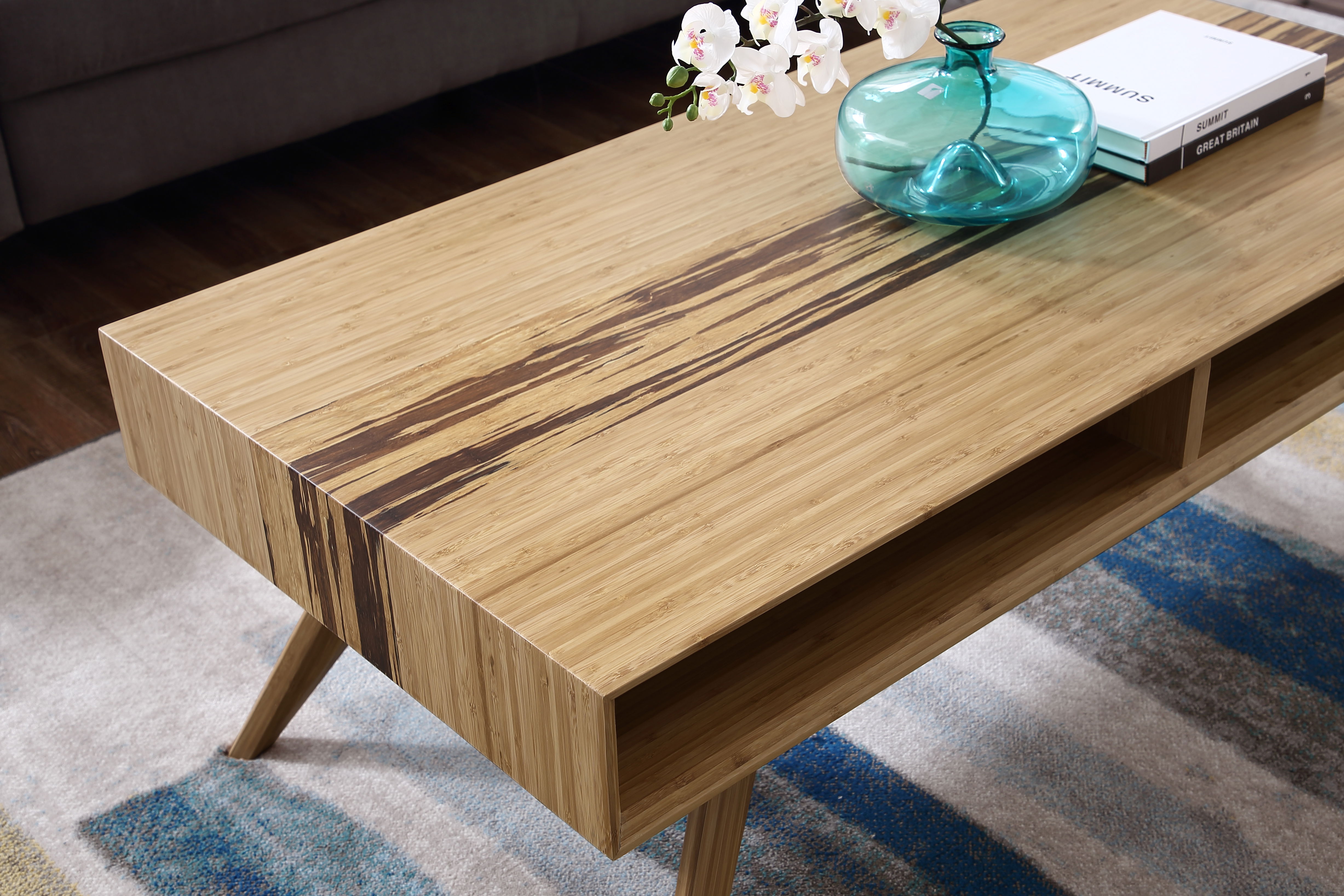 Azara Coffee Table, Caramelized, Living Room by Greenington, 24" length x 46" width x 17.5" height View 5