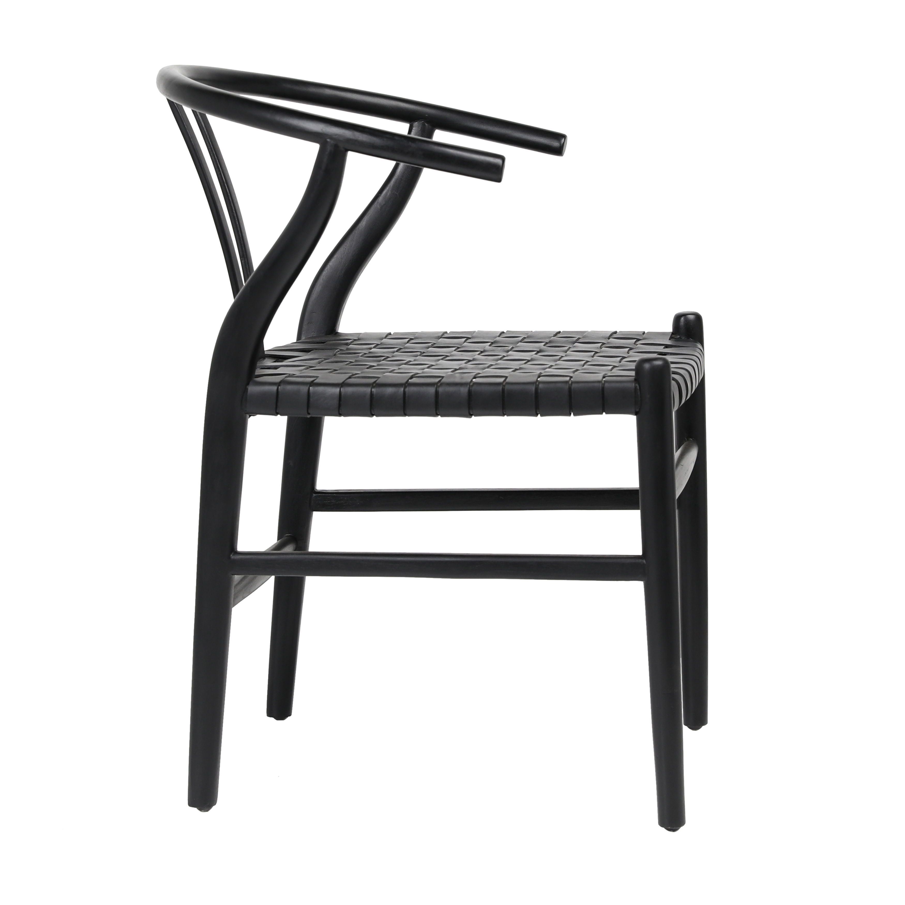 Bernice Dining Chair Black, by Dovetail, 22.44" width x 31.3" height x 24.72" depth View 3