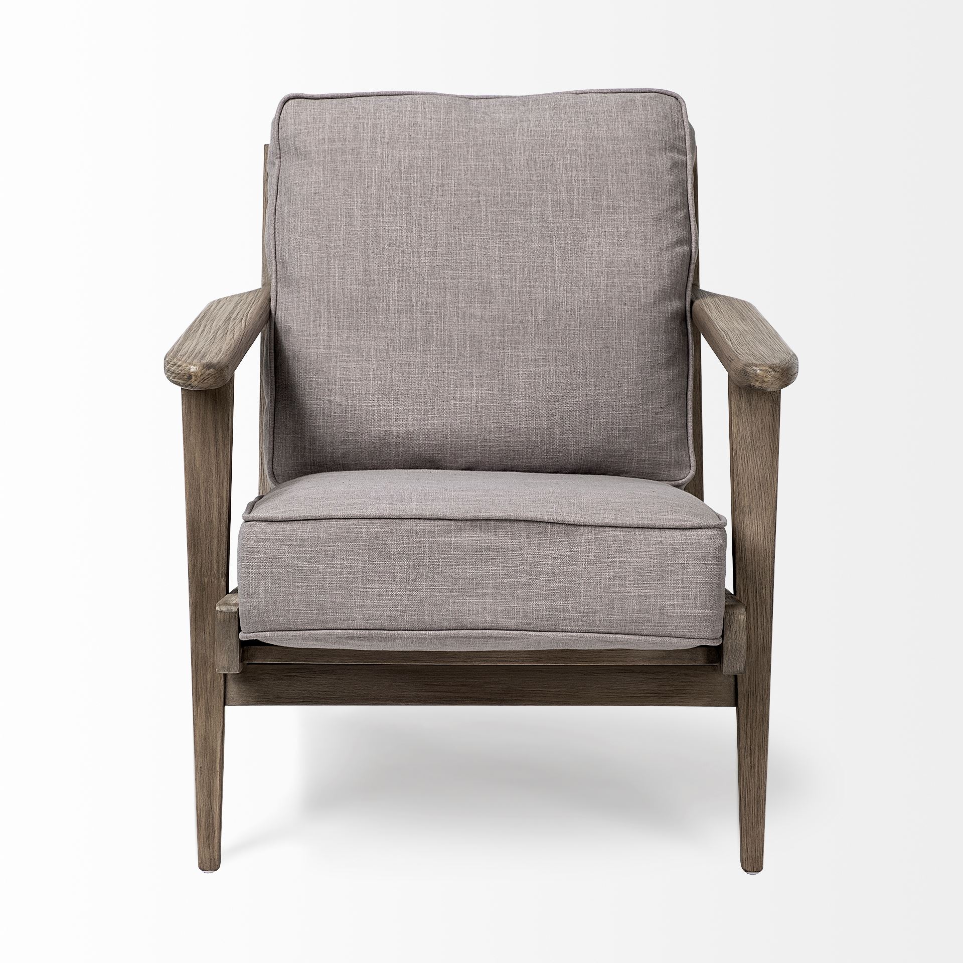 Olympus II Flint Gray Fabric Covered Wooden Frame Accent Chair, by Mercana, 28" length x 31" width x 32" height View 3