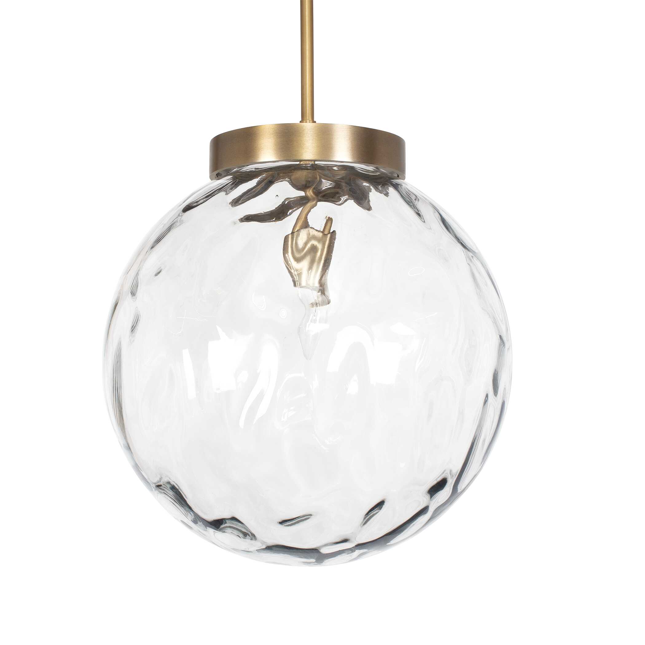Gaia 1 Light Watered Glass Pendant, Ceiling Light by Uttermost, 14.75" width x 15.5" height x 14.75" diameter x 14.75" depth View 3