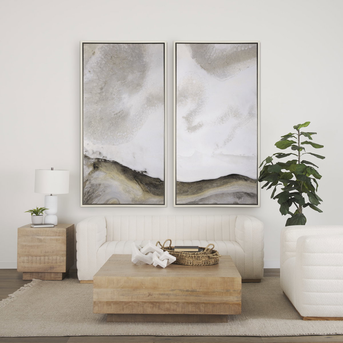 Ricciardo Cream Boucle 3-Seater Sofa, Sofas & Sectional by Mercana, 86.61" length x 38.39" width x 28.15" height View 2