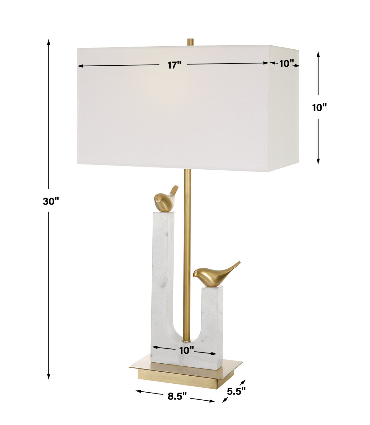 Songbirds Table Lamp, by Uttermost, 17" width x 30" height x 10" depth View 3