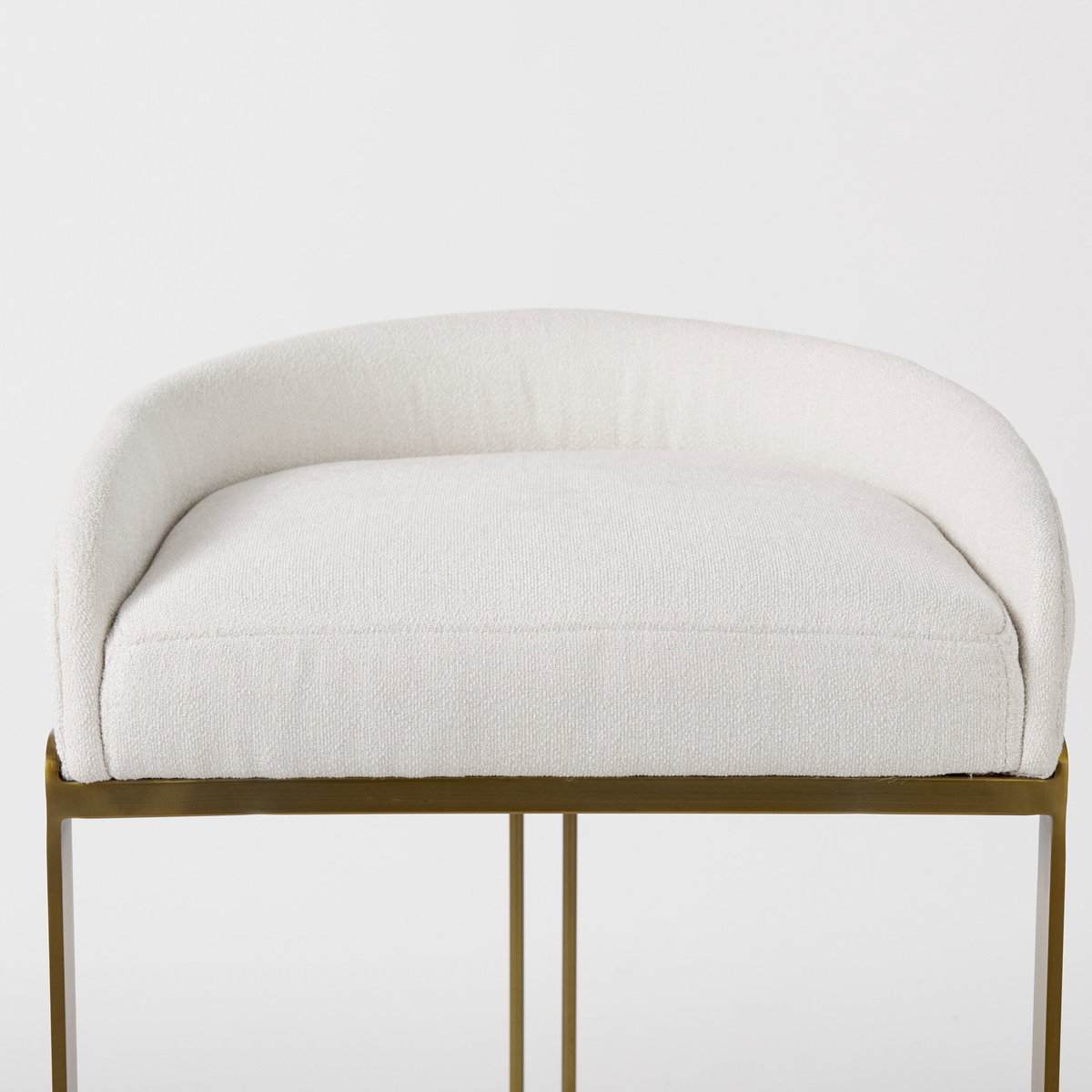 Hollyfield Low Back 28.75in Seat Bar Stool | Cream Fabric with Metal, Counter & Bar Stool by Mercana, 20.5" length x 19.7" width x 32.7" height View 7