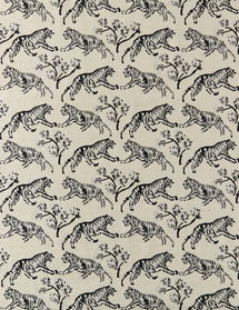 Online Designer Living Room Tiger Fabric Swatch, Ivory