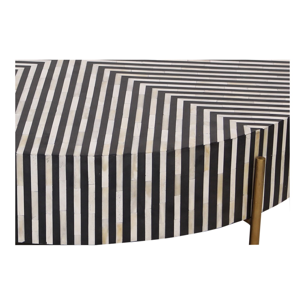 Chameau Medium Coffee Table Black And White, by Moe's Home, 42" width x 12" height x 42" depth View 3