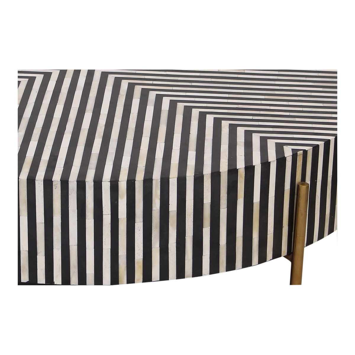 Chameau Medium Coffee Table Black And White, by Moe's Home, 42" width x 12" height x 42" depth View 3