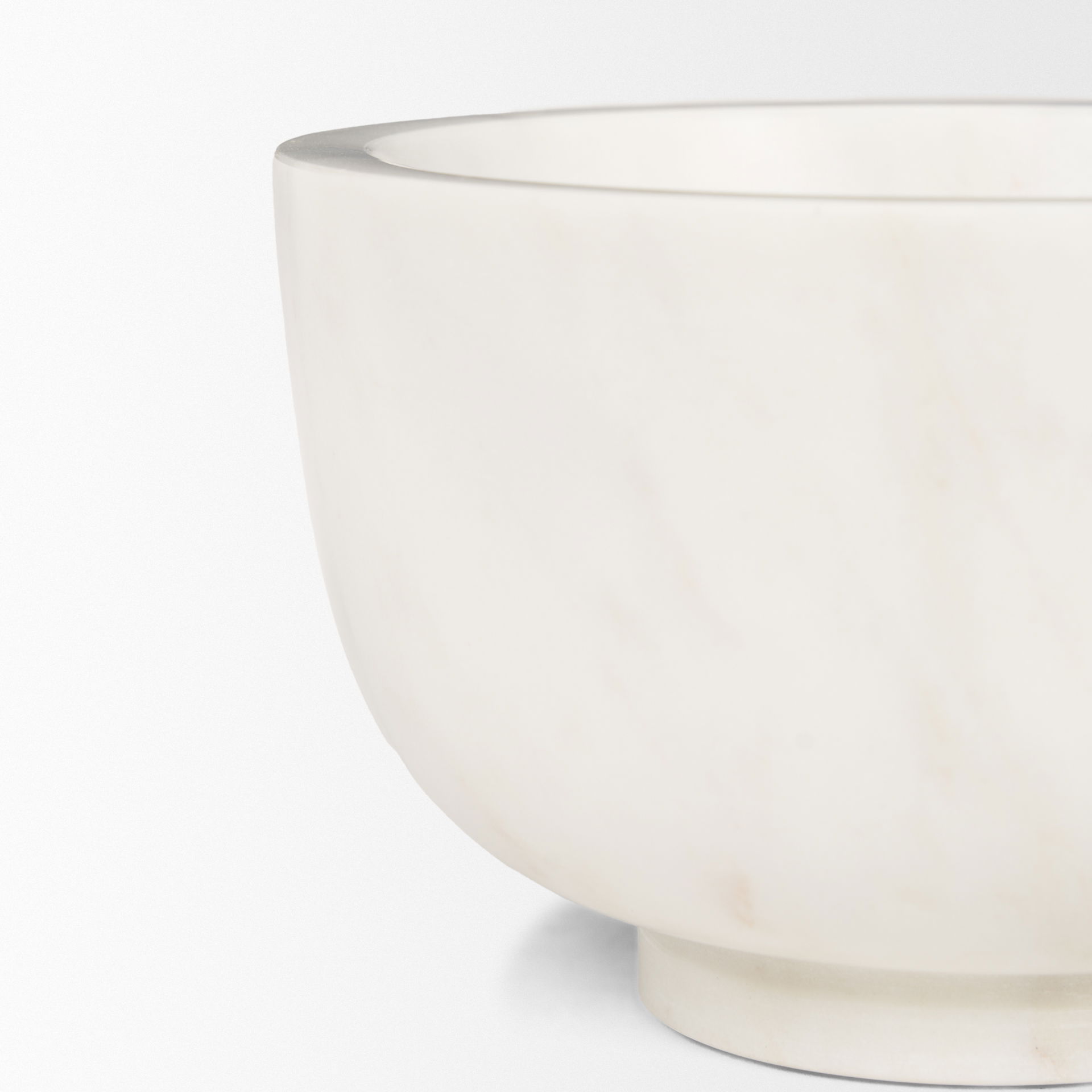 Katora Small Premium Solid White Marble Bowl, Decorative Bowl by Mercana, 6.5" length x 6.5" width x 4" height View 6