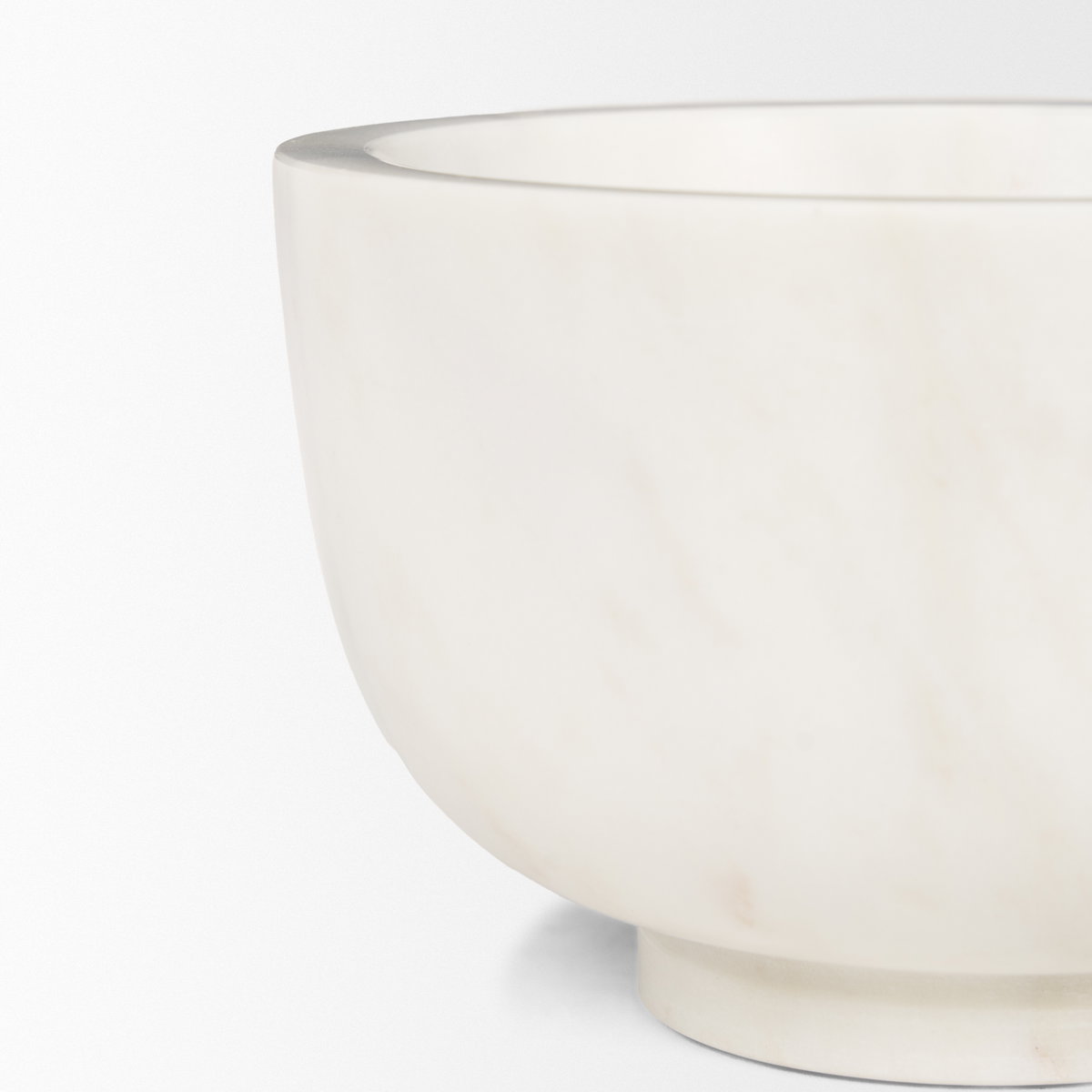 Katora Small Premium Solid White Marble Bowl, Decorative Bowl by Mercana, 6.5" length x 6.5" width x 4" height View 7