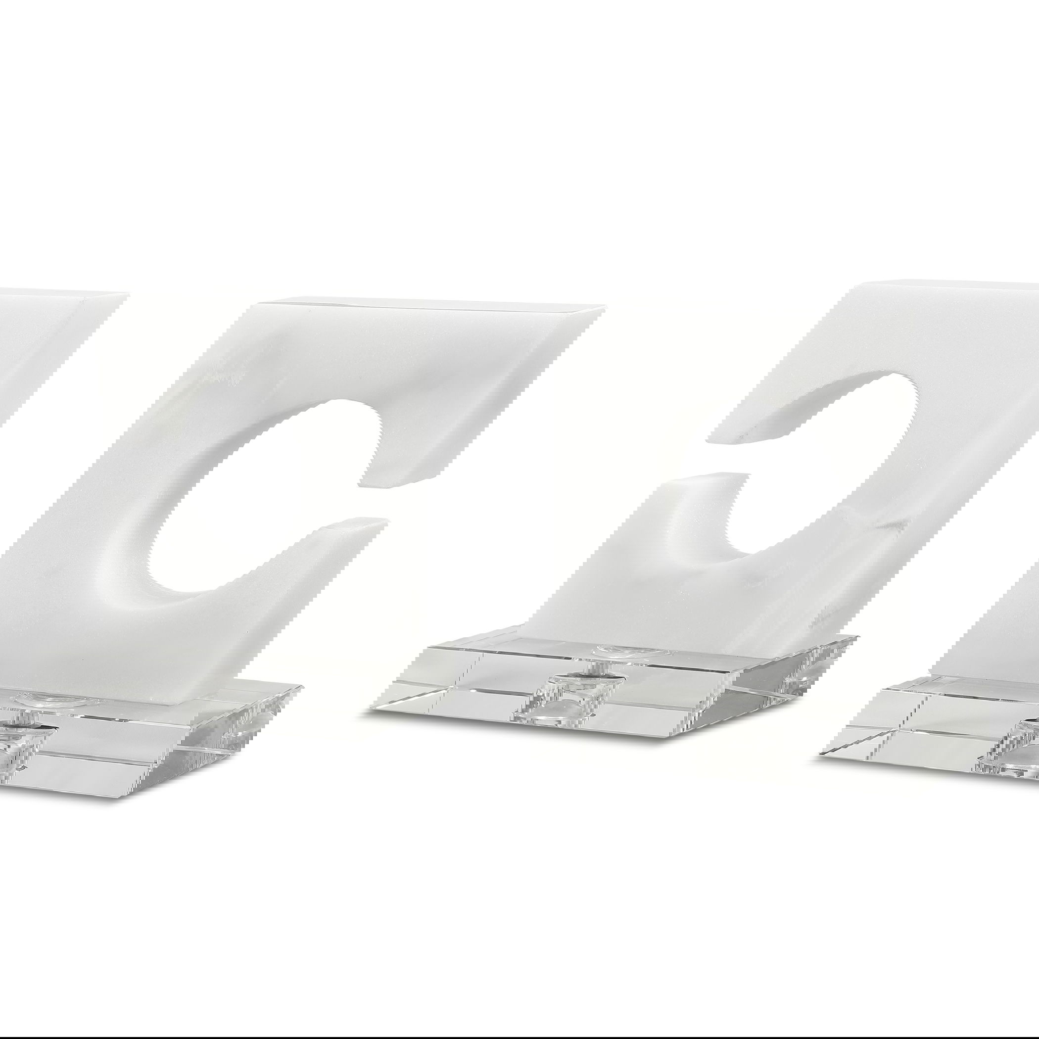 Clarin White & Gray Bookends, S/2 large image 