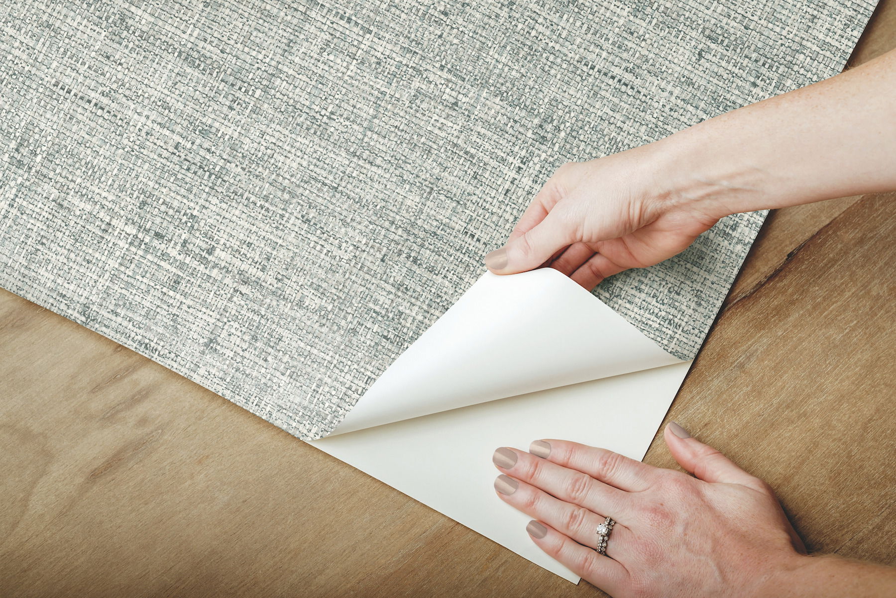 Papyrus Weave Blue Peel & Stick Wallpaper large image 