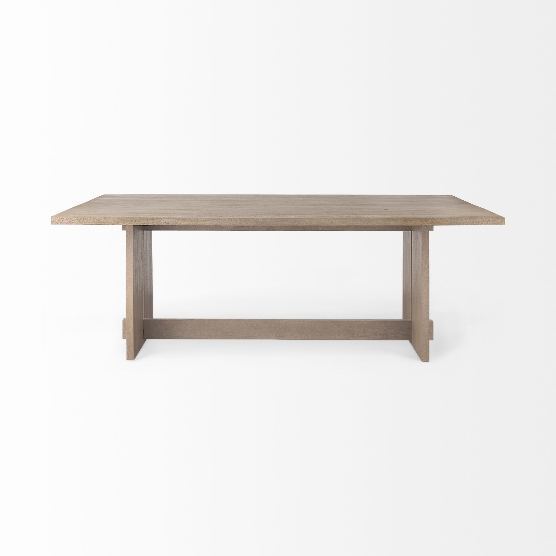 Aida 84L Light Gray Wood Dining Table large image 