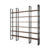 Taunton II 80L x 10.5W x 90H Dark Brown Wood And Black Iron Six Shelving Unit, Shelving & Bookcase by Mercana, 80" length x 10.5" width x 90" height thumbnail 1