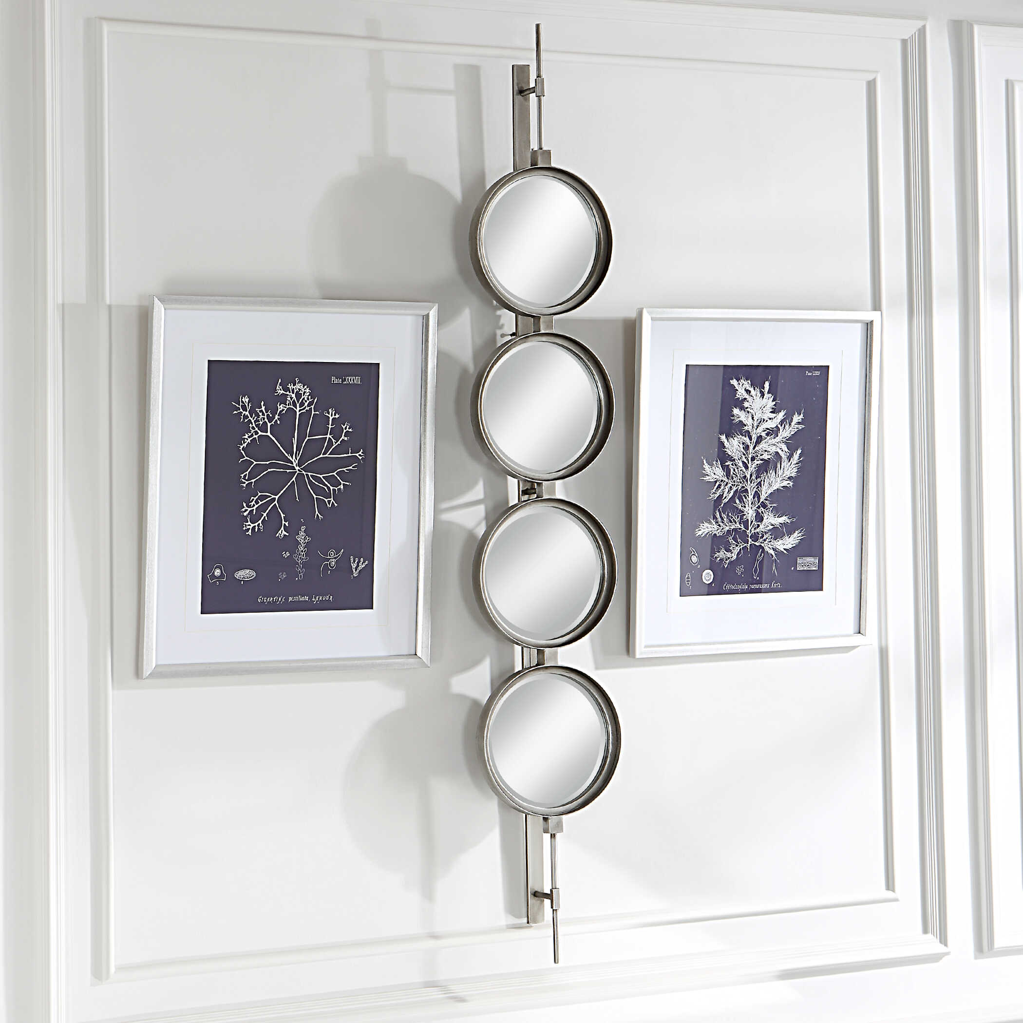 Button Silver Mirror, by Uttermost, 9.87" width x 59.87" height x 3.12" depth View 4