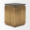 Satima Black Marble with Gold Metal Square Fluted Accent Table thumbnail 6