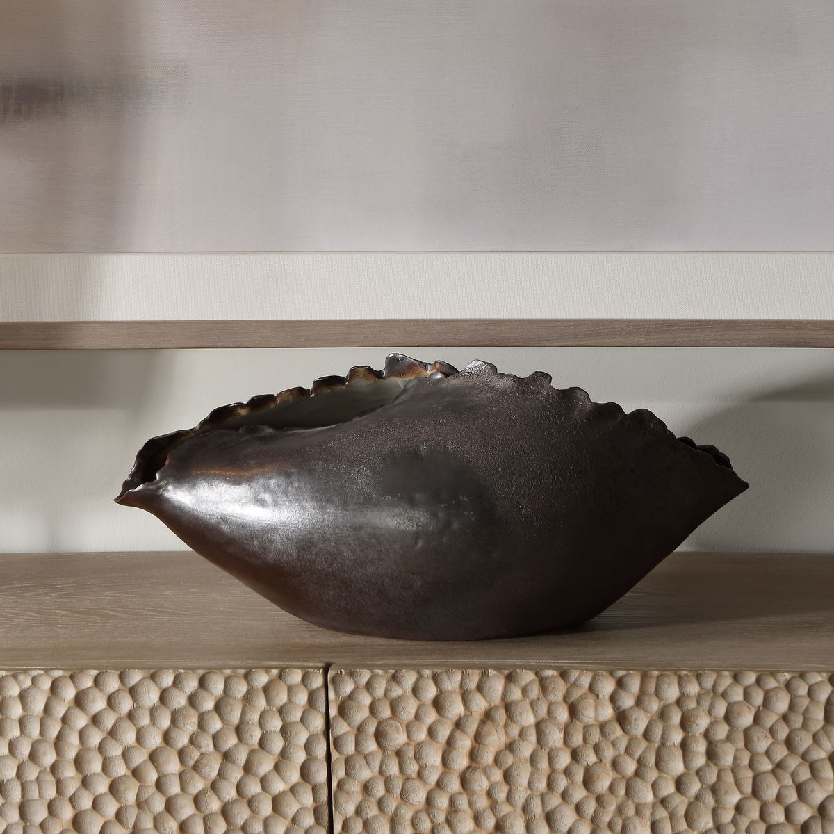 Blossom Bronzed Metallic Vase, by Uttermost, 17" width x 7" height x 8.5" depth View 2