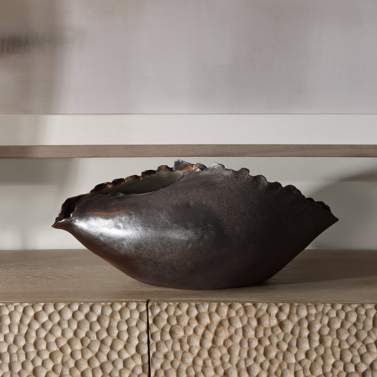 Blossom Bronzed Metallic Vase, by Uttermost, 17" width x 7" height x 8.5" depth View 2