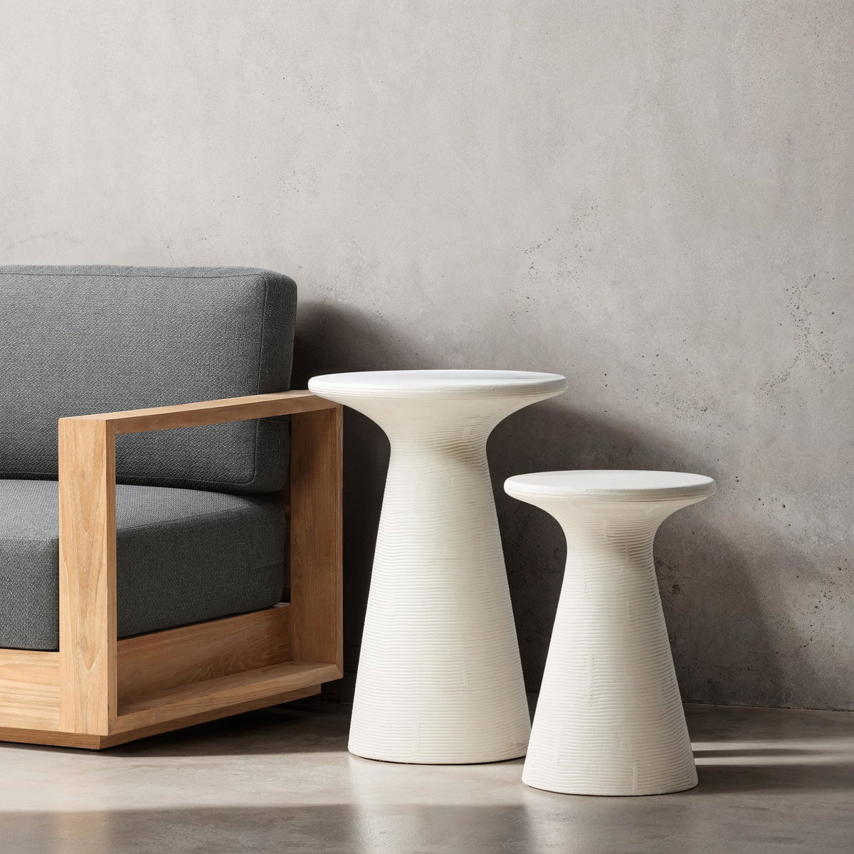 Fania Side Table White Sm, Side & End Table by Dovetail, 14" width x 19.5" height x 14" diameter x 14" depth View 3