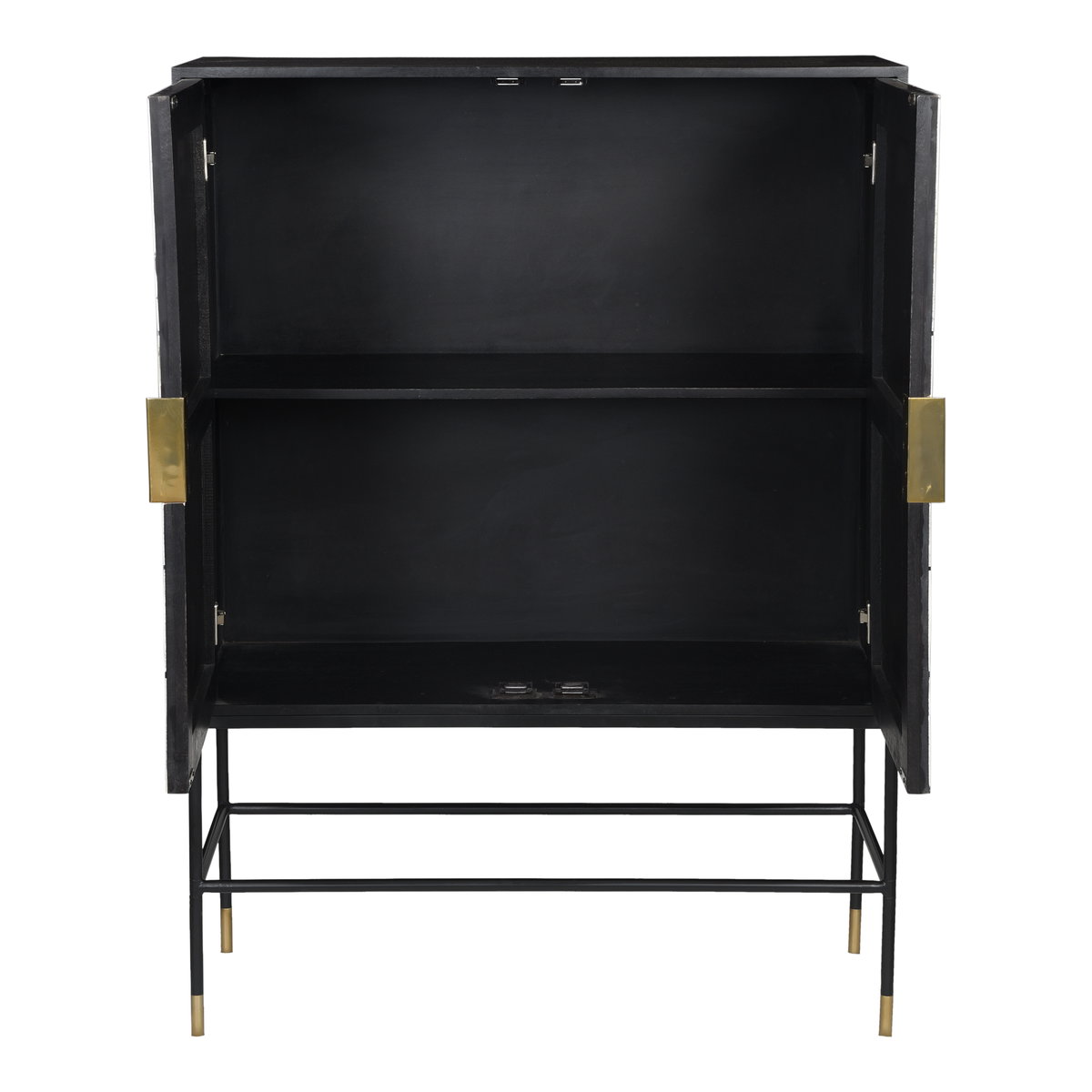 Shaws Cabinet Cream And Black, Cabinets & Sideboard by Moe's Home, 40" width x 55" height x 16" depth View 4