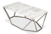Trapezoid Coffee Table, Marble Top, by Sarreid, 44" length x 23" width x 18" height thumbnail 10