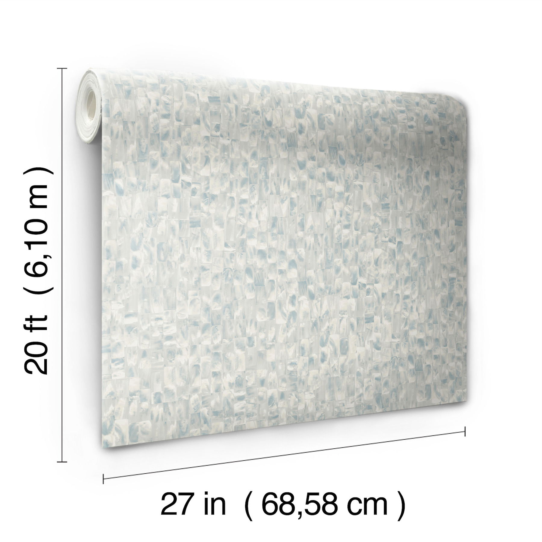 Mother Of Pearl Grey & Blue Peel & Stick Wallpaper large image 