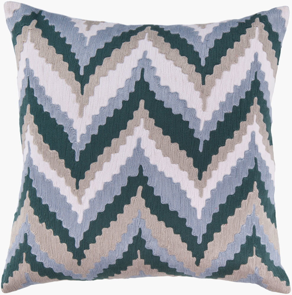 Ikat Chevron Accent Pillow, Decorative Pillow by Surya, 18" length x 18" width