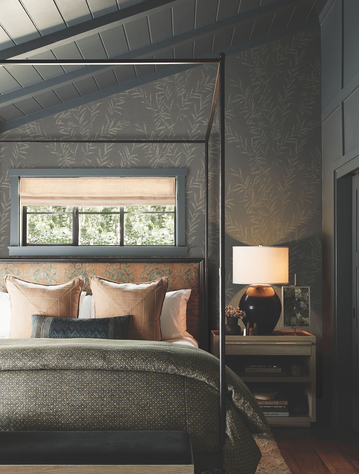 Allerton Bamboo Black Wallpaper large image 