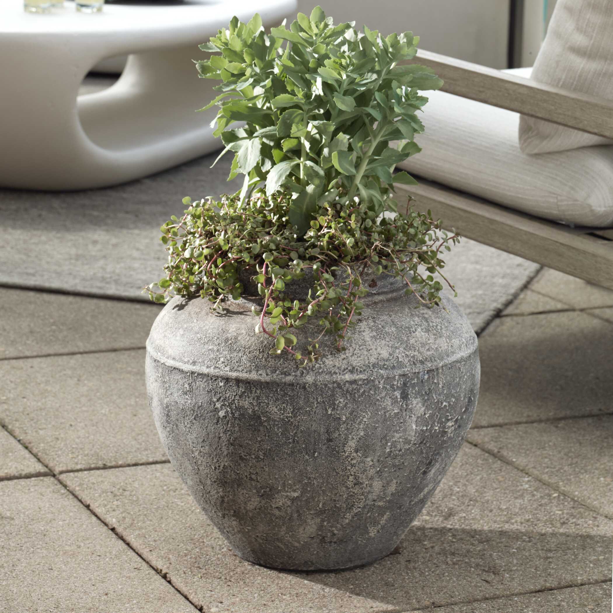Echoes Of Time Concrete Outdoor Planter, Decorative by Uttermost, 16" width x 13.75" height x 16" depth View 2