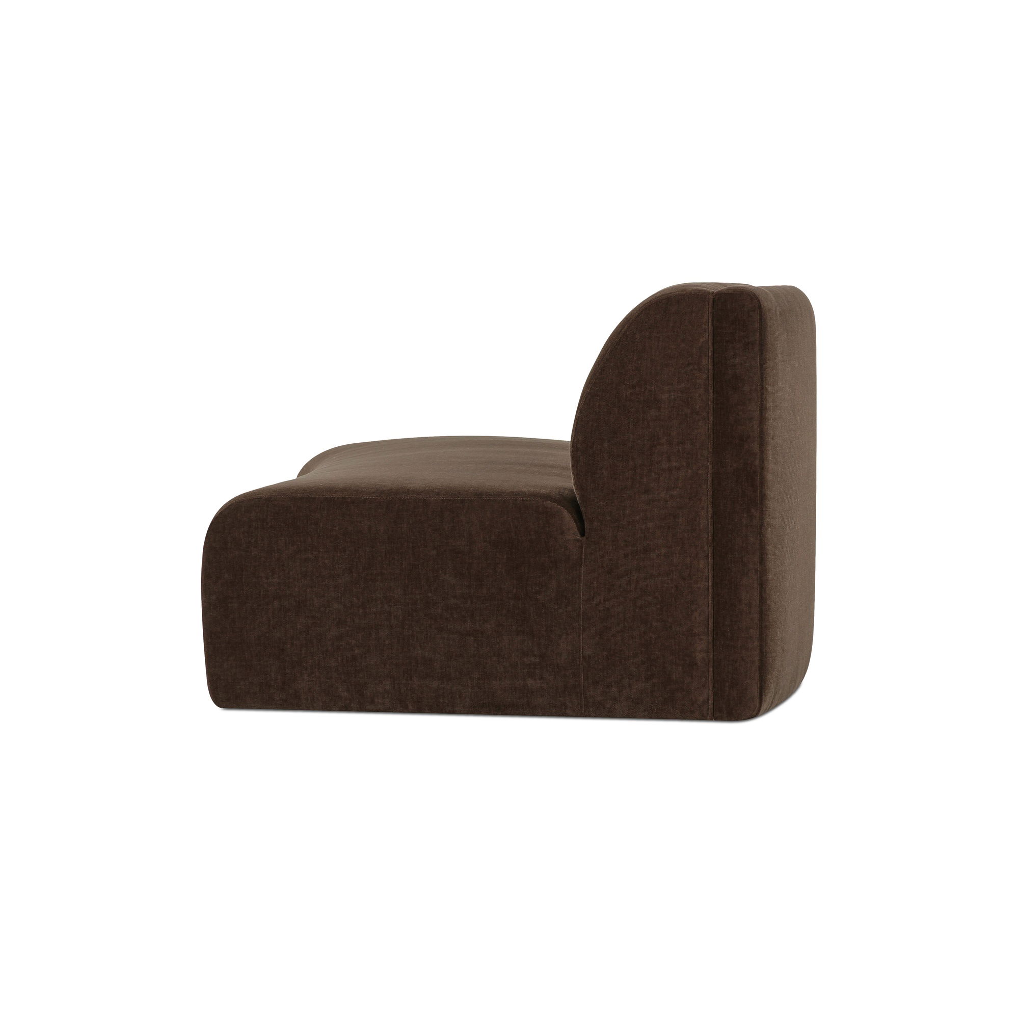 Naomi Concave Sofa Dark Brown, Sectional Sofa by Moe's Home, 80.7" width x 28.3" height x 39" depth View 4