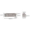 Clay Modular Sofa Light Grey, Sectional Sofa by Moe's Home, 133.5" width x 32.5" height x 44.5" depth thumbnail 7