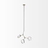 Desousa II (33.9'L x 8.8'W x 28'H) Champagne Metal Multi-Arm Three Light Chandelier, by Mercana, 33.86" length x 8.75" width x 28" height thumbnail 2