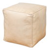 Sunday Afternoon Leather Cube  Taupe, by Sarreid, 1'3" length x 1'3" width x 1'4" height thumbnail 8