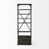 Brodie VII 32L x 22W x 94H Brown Wood Gun-Metal Bracing Four Shelf Shelving Unit thumbnail 3