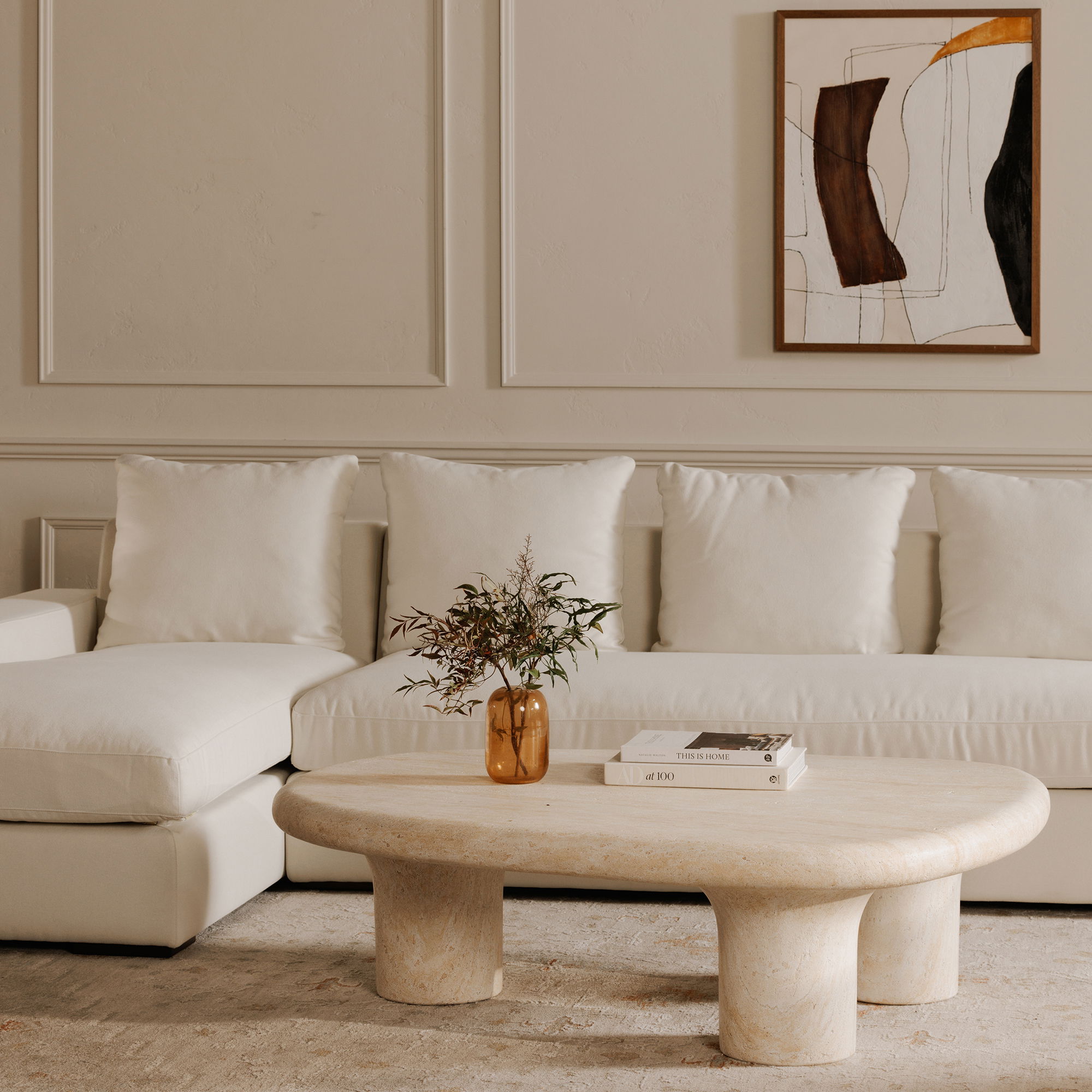 Thomas Left Sectional Ivory large image 