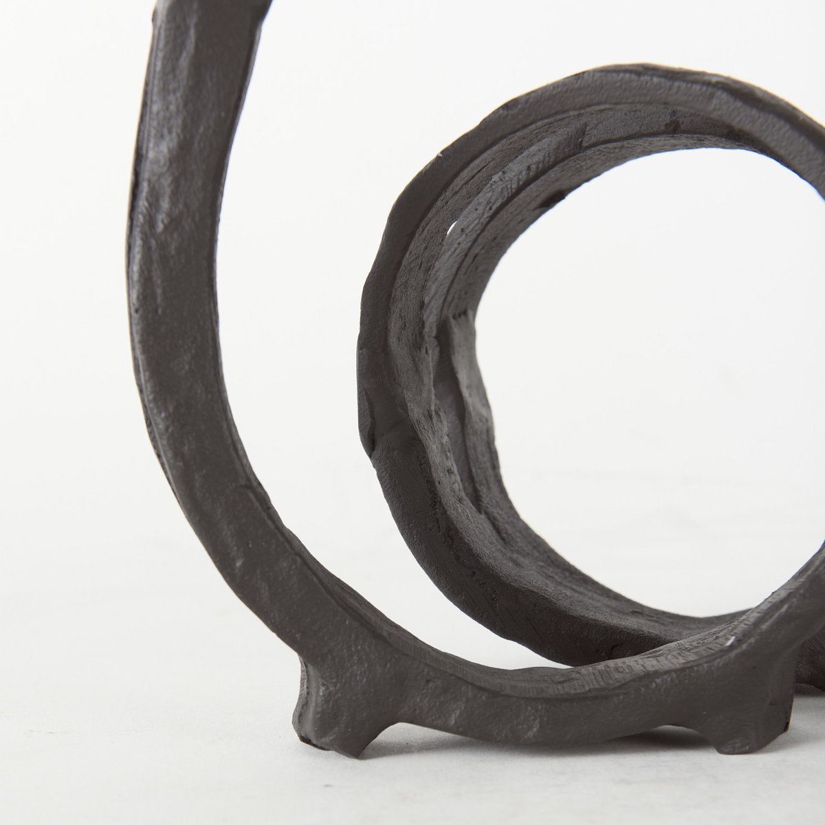 Stanislaw II Black Metal Infinite Ribbon Sculpture, Decorative Object by Mercana, 8.27" length x 4.72" width x 8.27" height View 11