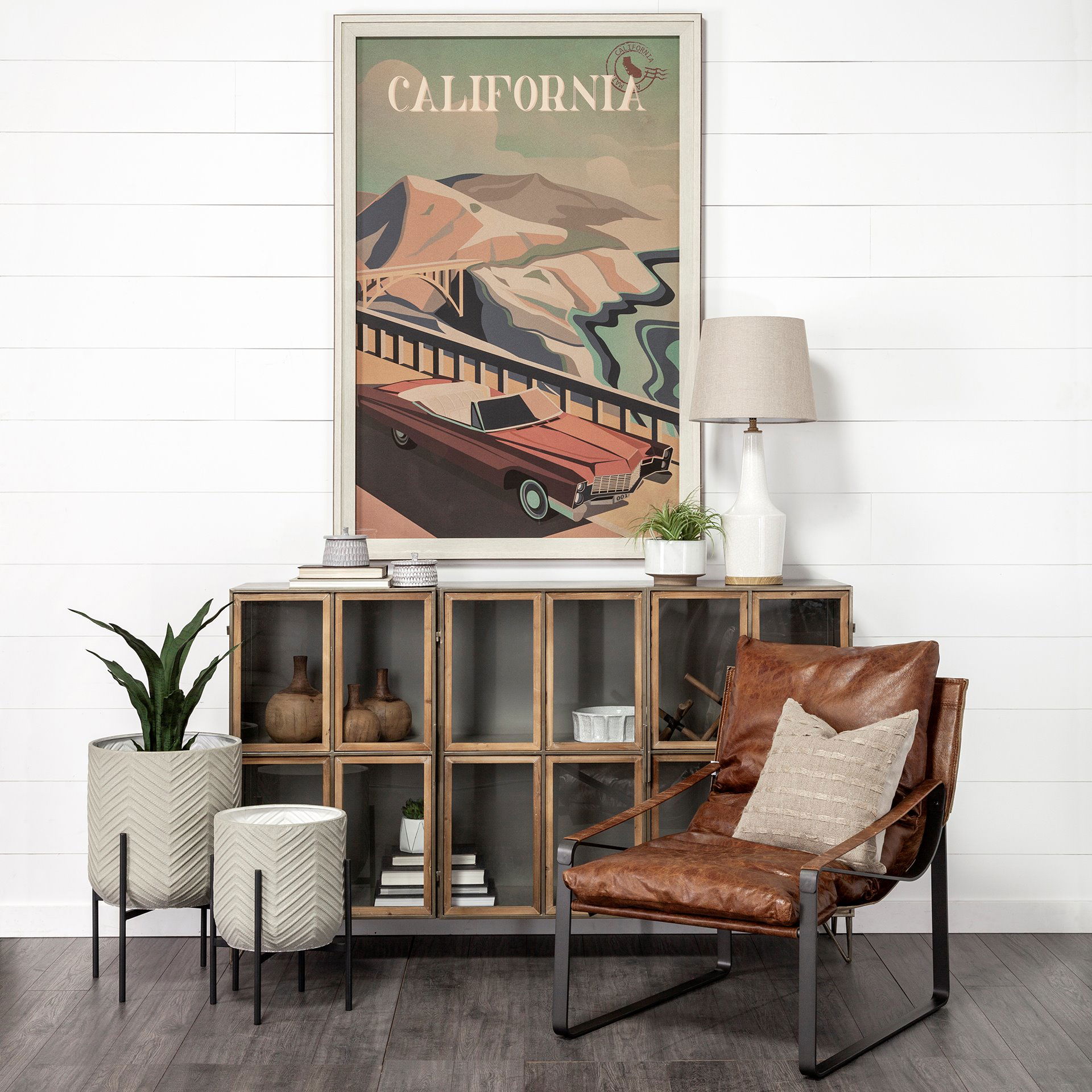 Hornet I  Brown Leather Unibody Seat with Black Metal Frame Accent Chair large image 